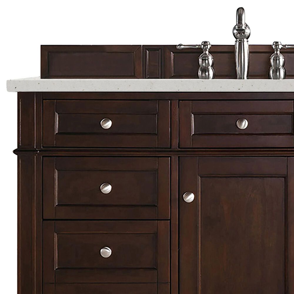 James Martin Vanities Brittany 48&quot; Single Bathroom Vanity in Burnished Mahogany with 3 cm Lime Delight Quartz Top and Rectangular Sink, , large