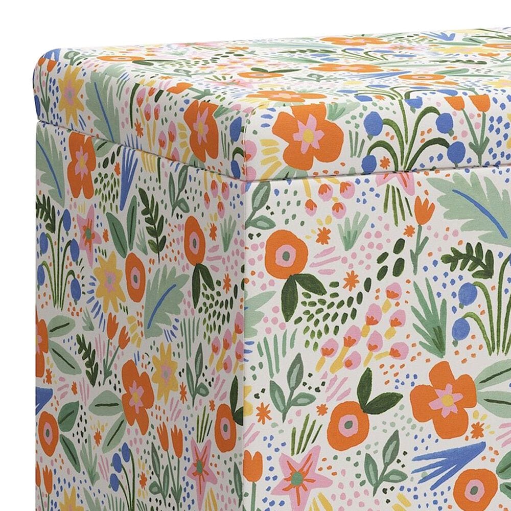 Rifle Paper Co Crafted by Cloth &amp; Company Willie Storage Bench in Merida Multi, , large