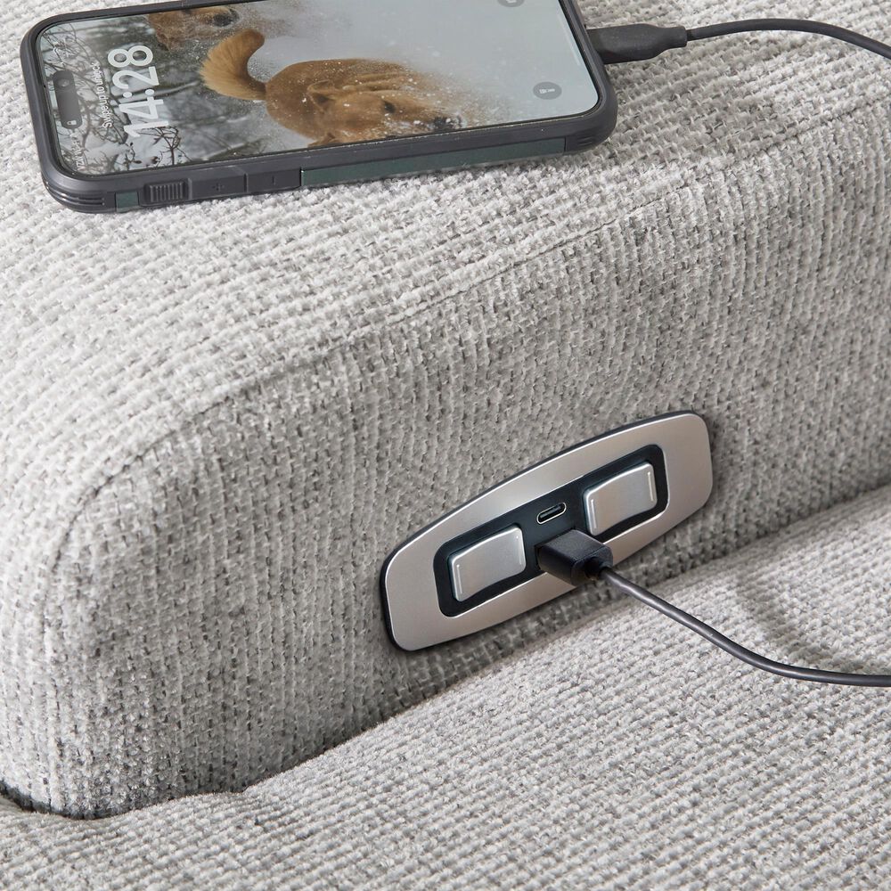 Ashley Acklen Place 6-Piece Power Left Facing Reclining Sectional with Chaise in Pewter, , large