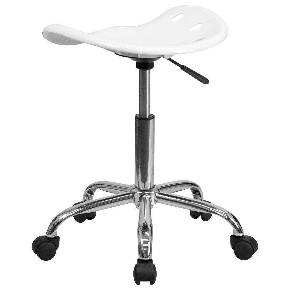 Flash Furniture Vibrant Tractor Seat Stool in White, , large