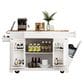 HOMLUX 47" Fluted Kitchen Island with Trash Can Storage Cabinet in White and Natural, , large