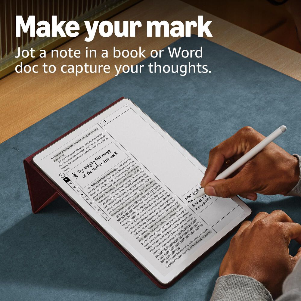 Amazon Kindle Scribe 64GB (newest model) - 11 paper-like display with front light - Thinner, lighter, faster - Write in notebooks, documents, and books. Includes Premium Pen in Graphite, , large