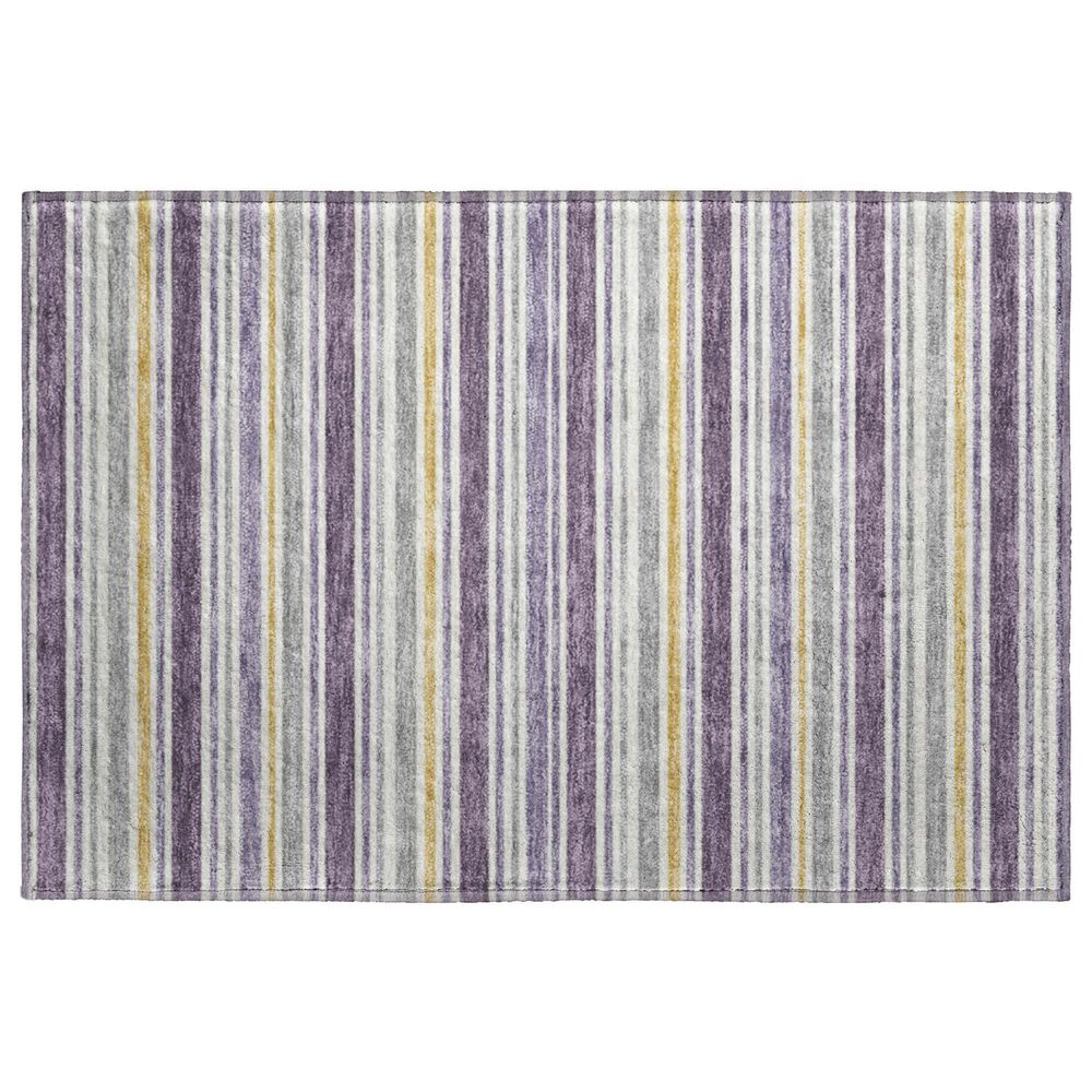 Dalyn Rug Company Soft Essentials Striped Plum 2"6" x 3"10" Indoor/Outdoor Area Rug, , large