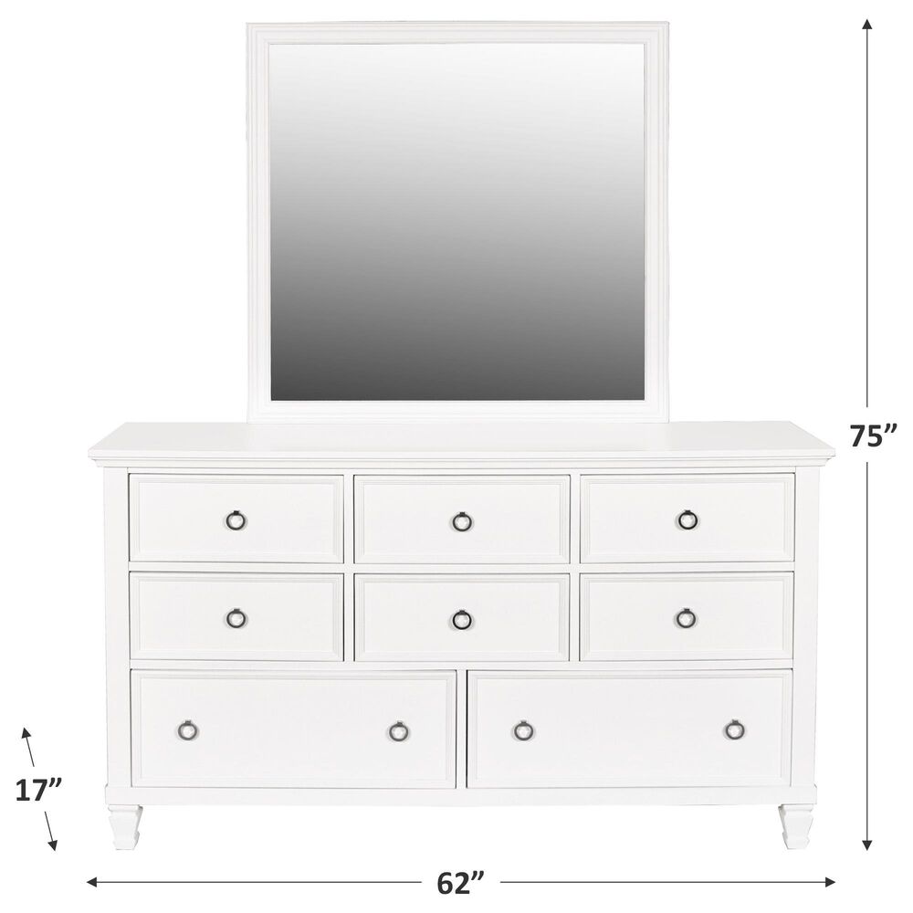 New Heritage Design Tamarack Dresser and Mirror in White, , large
