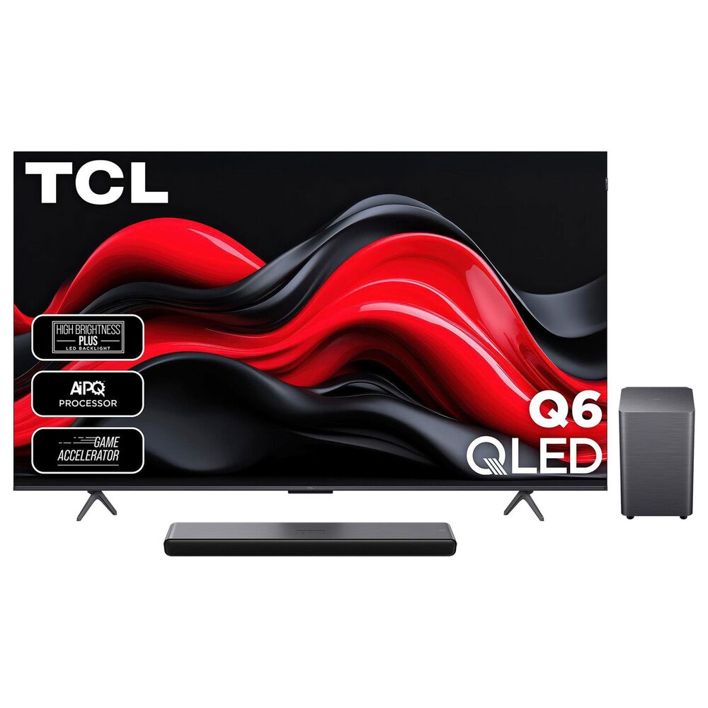 TCL 75" Class Q6 Series 4K UHD HDR QD-Mini LED - Smart Google TV with S Class 2.1 Channel Soundbar System in Black, , large
