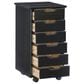 Linon Home Decor Cary 6-Drawer Rolling Cart in Black, , large