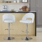 LumiSource Renee Adjustable Swivel Bar Stool with White Faux Leather Upholstery in Chrome (Set of 2), , large
