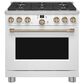 Cafe 5.75 Cu. Ft. Freestanding Dual Fuel Range in Matte White and Brushed Bronze, , large