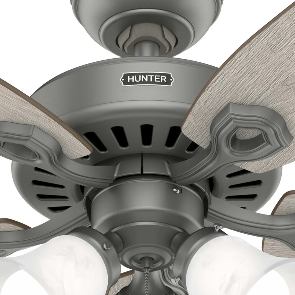 Hunter Builder Plus 52&quot; Ceiling Fan with Lights in Matte Silver, , large