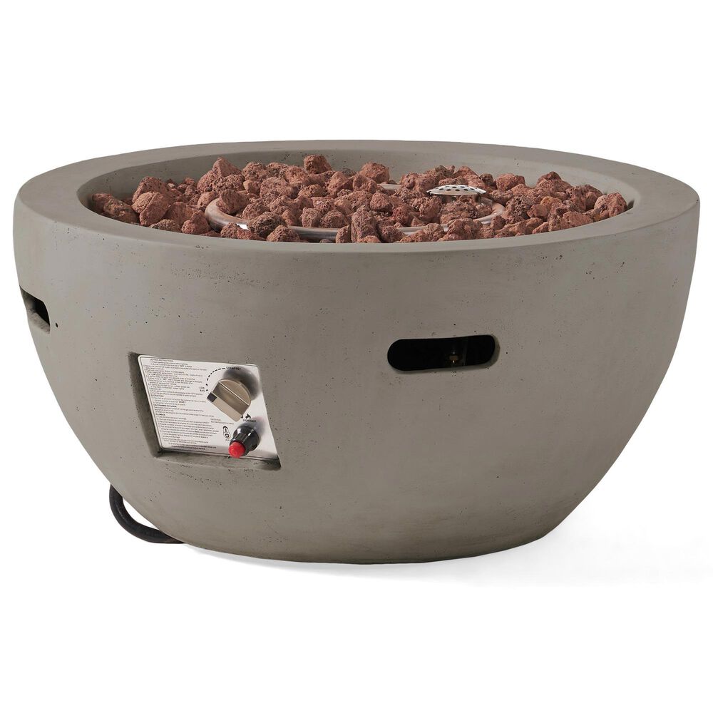 Hearth and Haven Outdoor Bowl-Shaped Propane Fire Pit with 40,000 BTU Output in Light Gray, , large