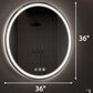 HOMLUX 36" Round LED Bathroom Makeup Mirror in Silver, , large