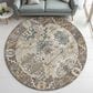 Dalyn Rug Company Silk Road Chocolate, Ivory, Gold, Copper, Blush, Aloe and Wheat 8" Round Area Rug, , large