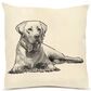 Eric & Christopher Yellow Lab Dog 20" x 20" Throw Pillow in Natural, , large