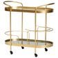 Baxton Studio Kamal 2-Tier Mobile Wine Bar Cart in Brushed Gold and Clear, , large