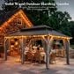 HOMLUX 12" x 20" Patio Hardtop Gazebo with Wood Posts in Light Gray, , large