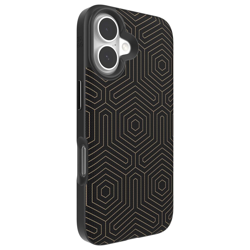 Zagg London Snap MagSafe Case for Apple iPhone 16 in Black Hexagon, , large