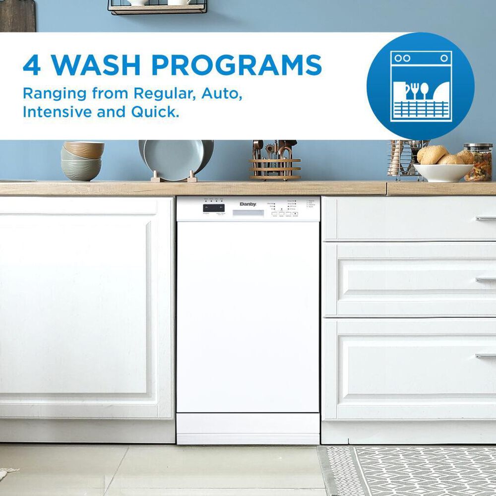Danby 18&quot; Built-In Dishwasher with Child Lock in White, , large