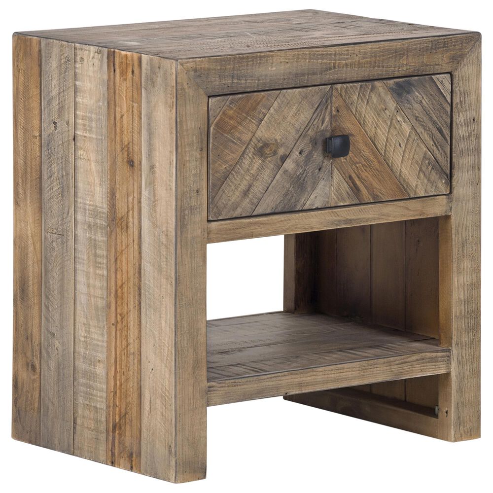 Moe's Home Collection Teigen 1 Drawer Nightstand in Brown, , large