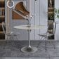 Leisuremod LeisureMod Verve Collection 36 Round Dining Table, Brushed Chrome Base with Sintered Stone White Top, , large