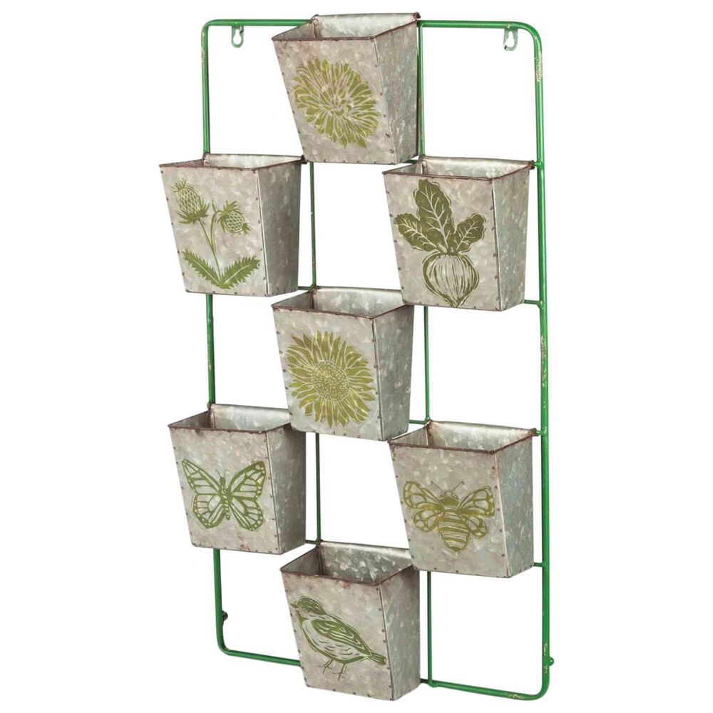 The Gerson Company Linocut Wall Pocket Organizer in Green, , large