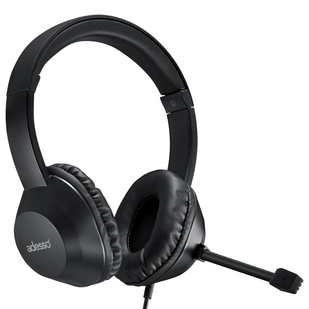 Adesso Wired Stereo Headset with AI Control in Black, , large
