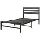 Hearth and Haven Twin Platform Bed Frame with Wood Headboard in Black, , large