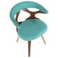 Lumisource Gardenia Swivel Arm Chair with Teal Upholstered in Walnut, , large