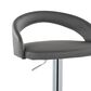 LumiSource Grotto Swivel Adjustable Bar Stool with Grey Faux Leather Upholstery in Chrome (Set of 2), , large
