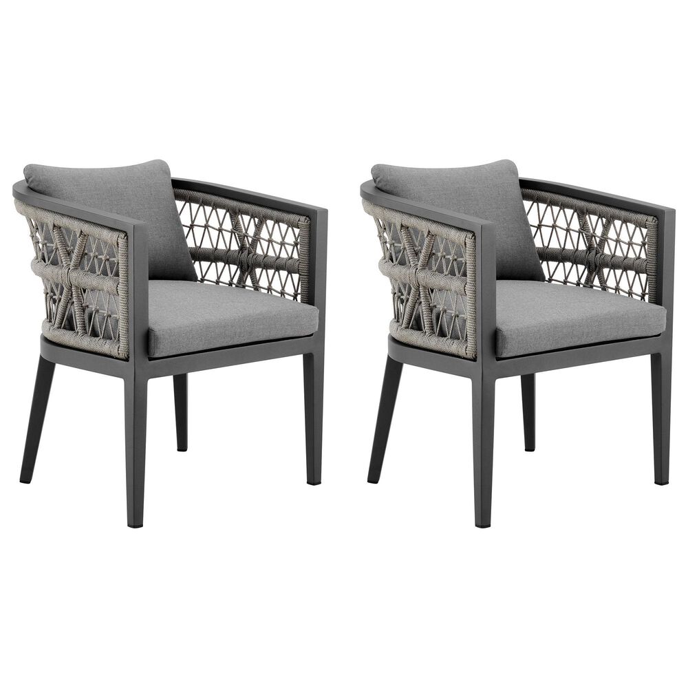 Blue River Zella Outdoor Dining Chair with Cushions in Earl Gray (Set of 2), , large