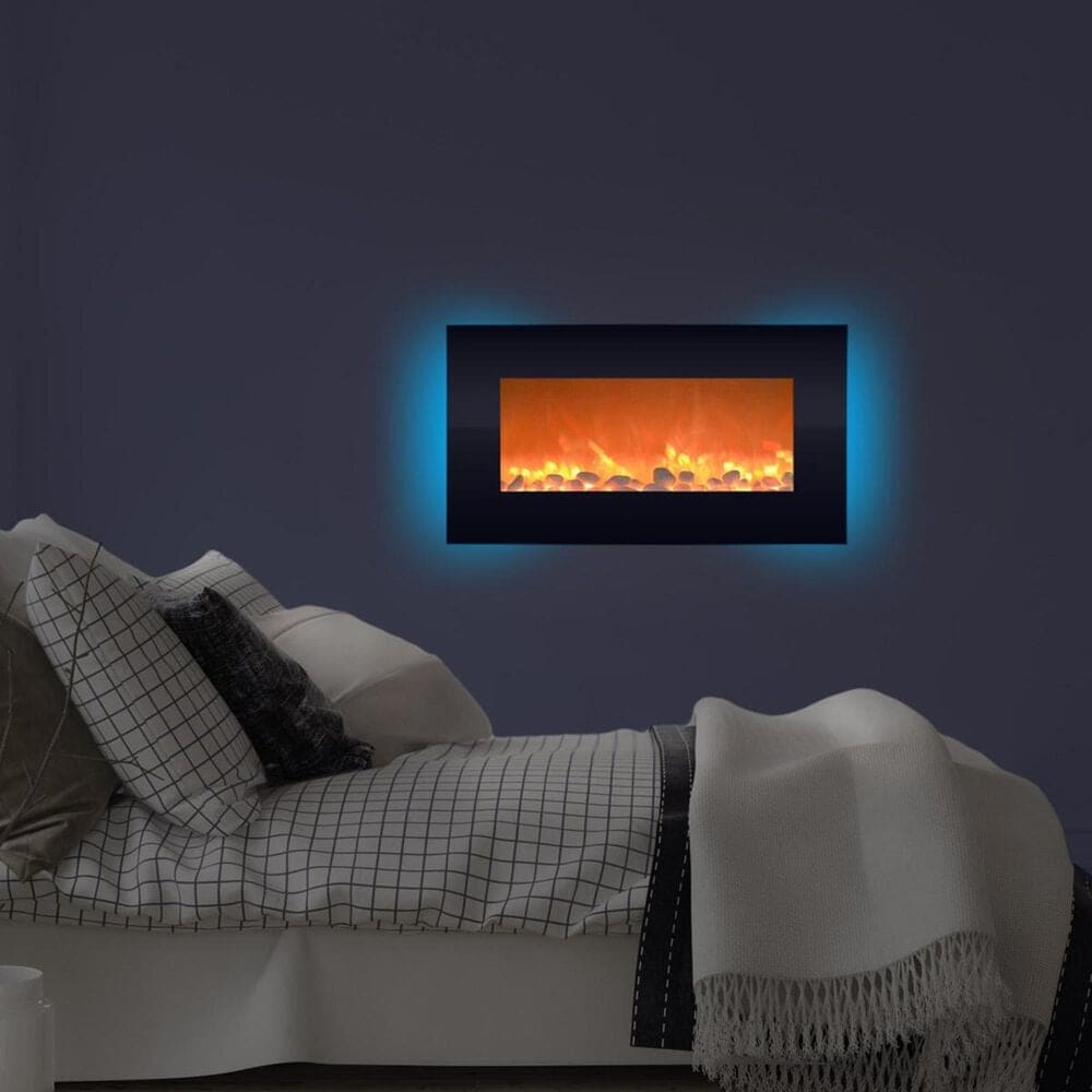 Timberlake Northwest Electric Fireplace with Backlights in Black, , large
