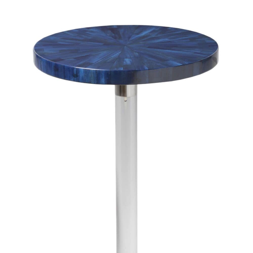 Artistica Metal Invicta Round Spot Table in Navy Blue and Polished Nickel, , large