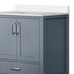 Lexora Home Jacques 30" Single Bathroom Vanity in Dark Grey with 2 cm White Cultured Marble Top and Rectangular Sink, , large