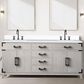 Lexora Home Laurel 72" Double Bathroom Vanity in White Oak with White Cultured Marble Top and Rectangular Sinks, , large