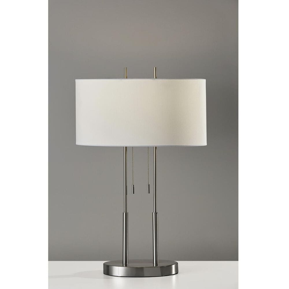 Adesso Duet Table Lamp in Brushed Steel, , large