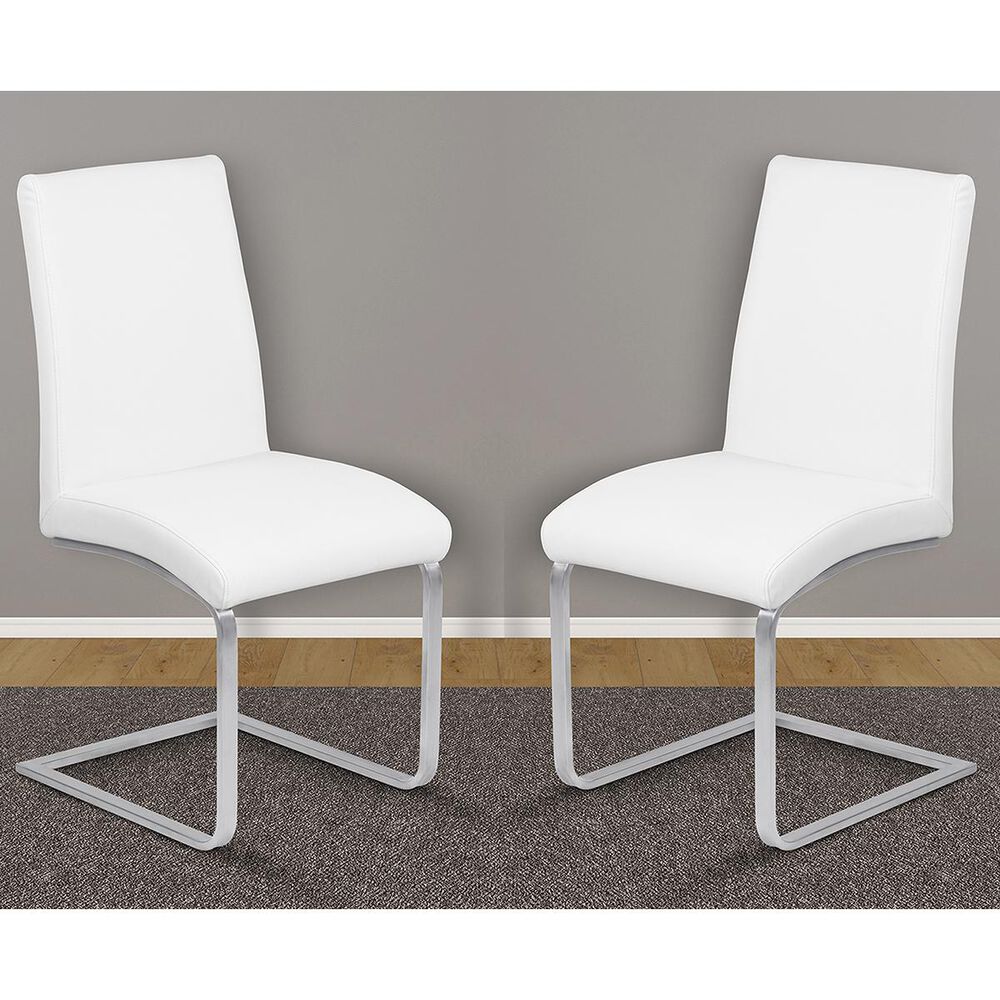 Blue River Blanca Dining Chair in White and Stainless Steel (Set of 2), , large
