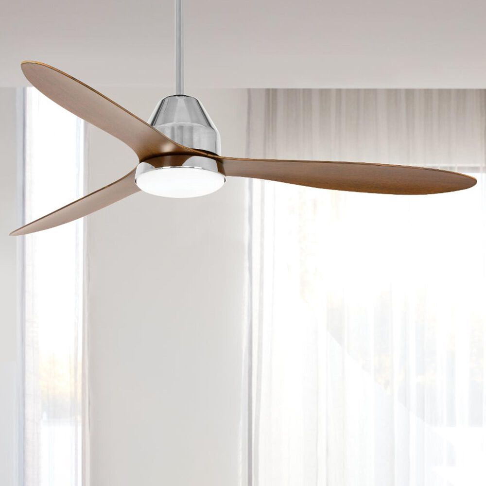 Beacon Lighting Whitehaven 56&quot; Indoor/Outdoor Ceiling Fan with LED Light in Brushed Chrome, , large