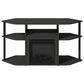 HOMLUX 47" Corner TV Stand with No Heat Electric Fireplace in Americano and Black, , large