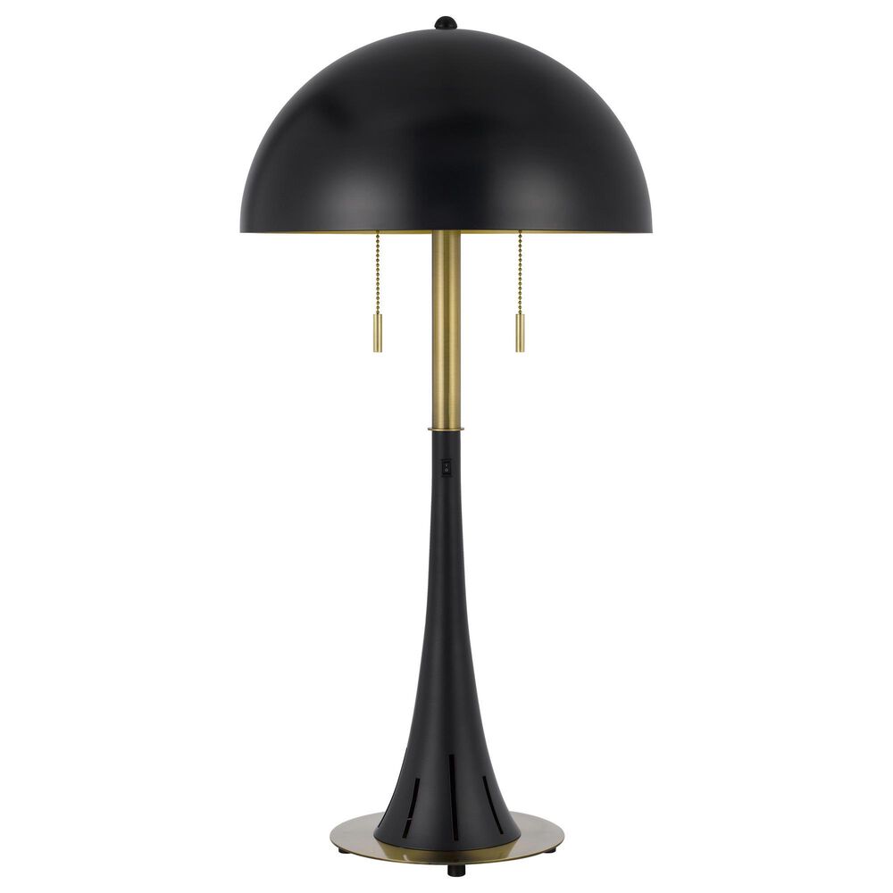 Cal Lighting Orbit Noir Desk Lamp in Dark Bronze and Antique Brass, , large