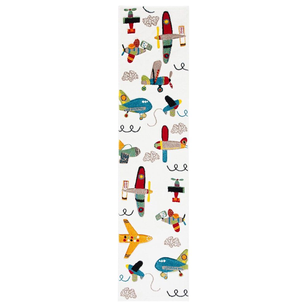 Safavieh Carousel Outer Space 2"3" x 6" Ivory and Blue Kids Runner, , large