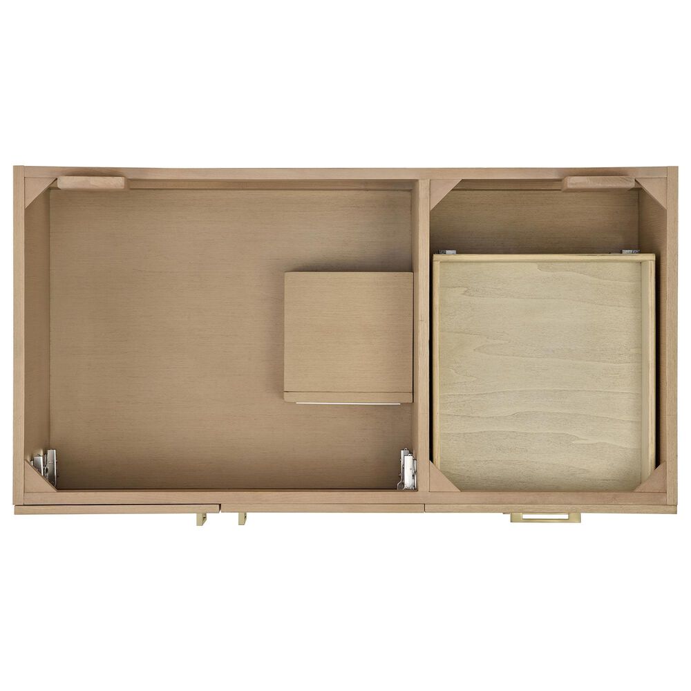 37B Mauri 42" Single Bathroom Vanity with Metal Base in Warm Oak with High-Profile 4" White Composite Stone Top, , large