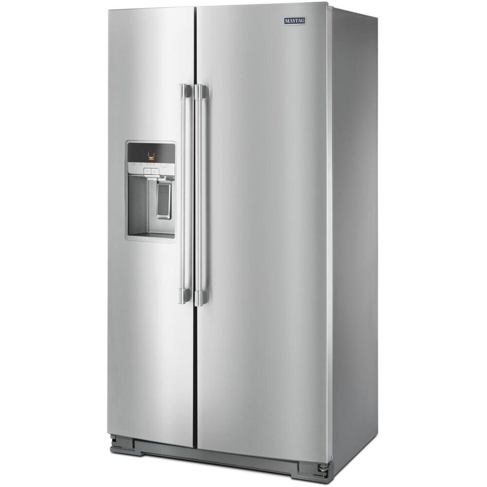 Maytag 21 Cu Ft Counter Depth Side By Side Refrigerator In Stainless Steel Nebraska Furniture Mart