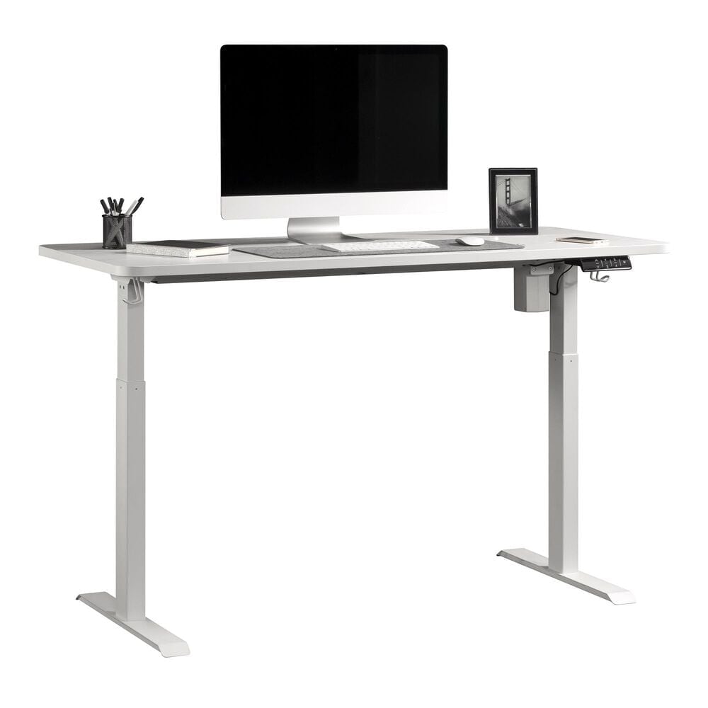 Sauder 60" Sit/Stand Desk in White, , large