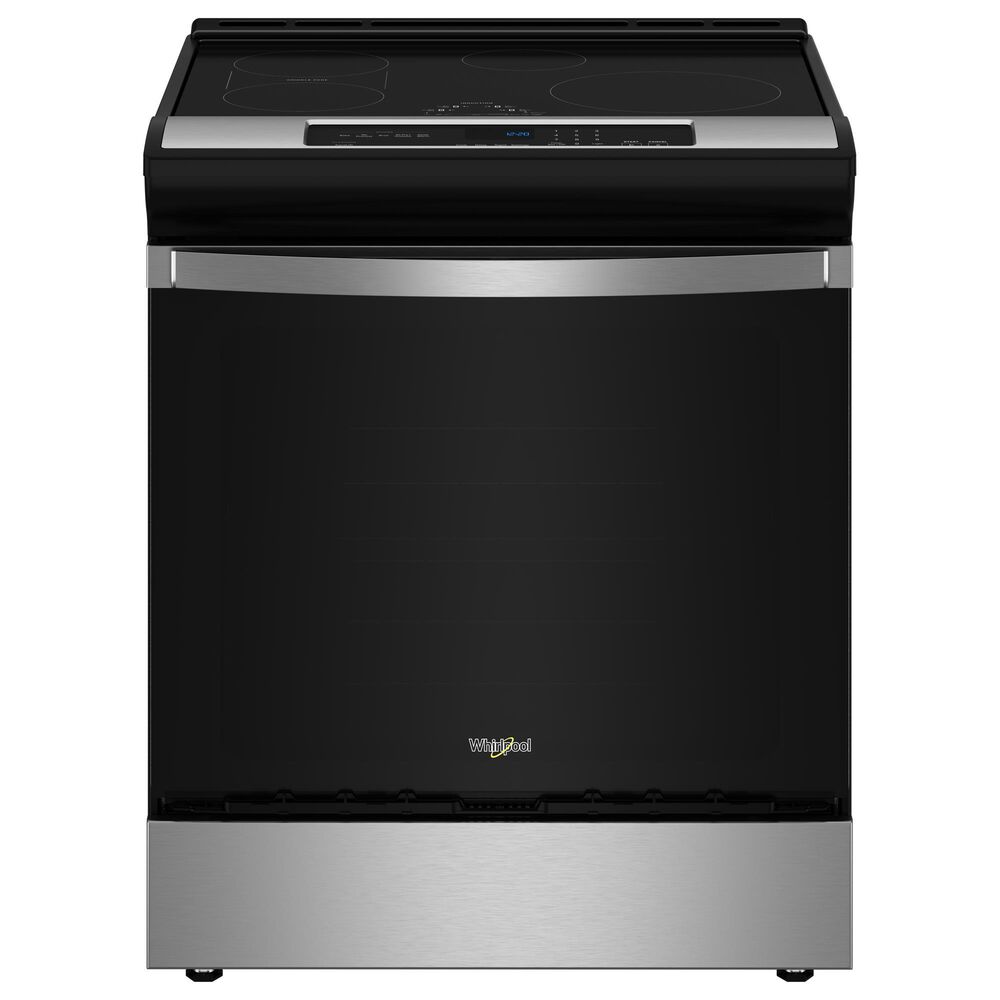 Whirlpool 2-Piece Kitchen Package with 6.4 Cu. Ft. Induction Range and 1.1 Cu. Ft. Flush Mount Microwave in Fingerprint Resistant Stainless Steel, , large