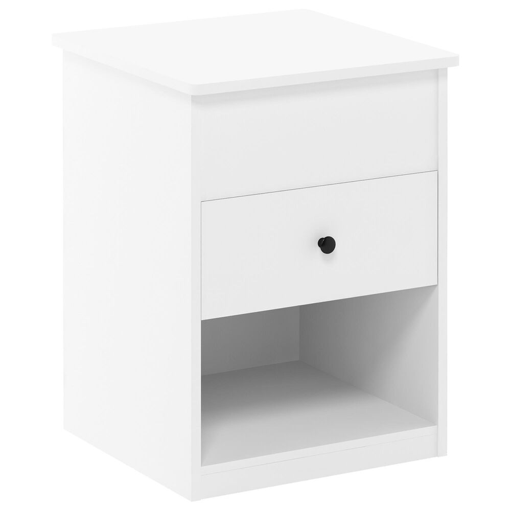 HOMLUX 1-Drawer Lift Top Nightstand in Solid White, , large