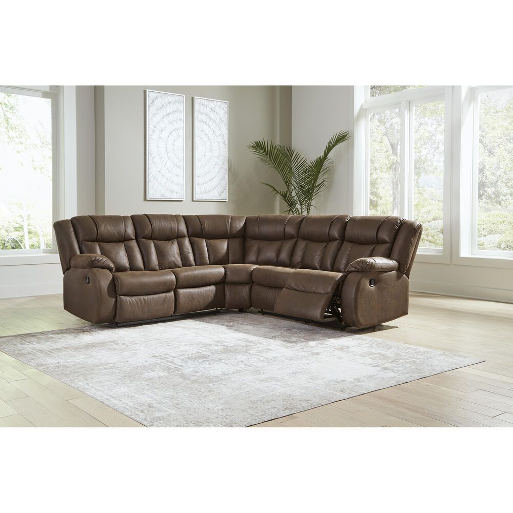Ashley Trail Boys Manual Reclining Left-Arm Facing Loveseat in Walnut, , large