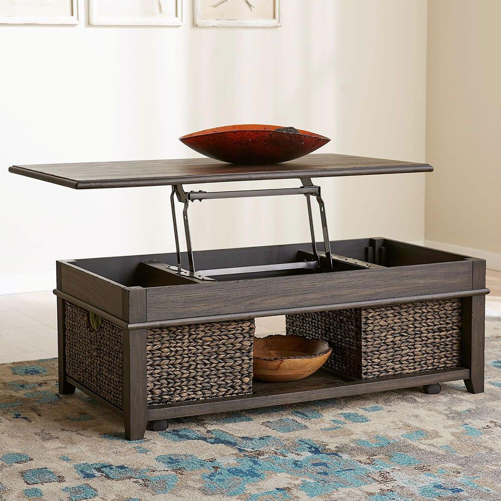 Belle Furnishings Mill Creek Lift Top Cocktail Table in Peppercorn, , large