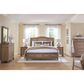Riva Ridge Oxford King Sleigh Storage Bed with Two Nightstands in Tan with USB Ports, , large
