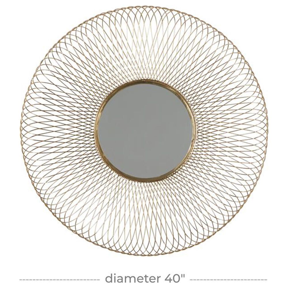 Maple and Jade Modern Metal Wall Mirror in Gold, , large