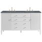 James Martin Vanities Myrrin 60" Double Vanity in Bright White with 3 cm Parisien Bleu Quartz Top, , large
