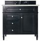 James Martin Vanities Brittany 36" Single Bathroom Vanity in Black Onyx with 3 cm Lime Delight Quartz Top and Rectangular Sink, , large
